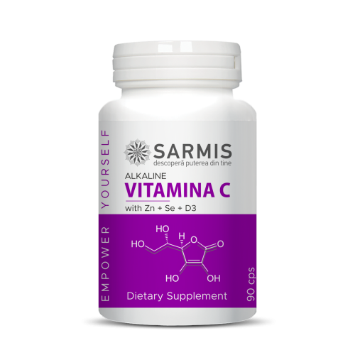 Vitamina C Alkaline cu Se+D3+Zn - 90 cps - imagine 1